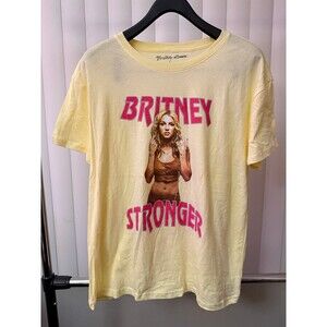Women’s Britney Spears Official “Britney Stronger" Yellow Shirt Size X-large